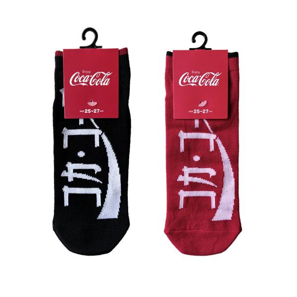 コカ・コーラ スニーカー丈ソックス メンズ 25-27cm 男性用 靴下 福助