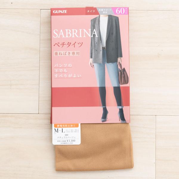 SABRINA ペチタイツ 重ね履き用タイツ 60デニール M-L L-LL 黒 ベージュ レディー...