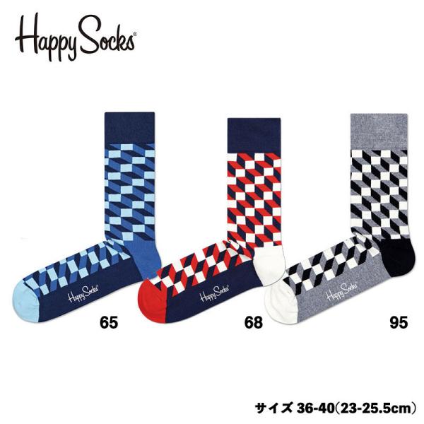 HappySocks フィルドオプティック ソックス 23-25.5cm 全2色 靴下 国内正規品 ...