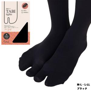 足袋タイツ 80デニール 日本製 黒 M-L・L-LL オーアイ工業製 レディース たび　足袋型｜lops