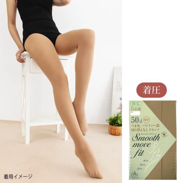 日本製フィットネスタイツ (スムースムーブフィット)(50デニール・着圧・オールスルータイプ) レデ...