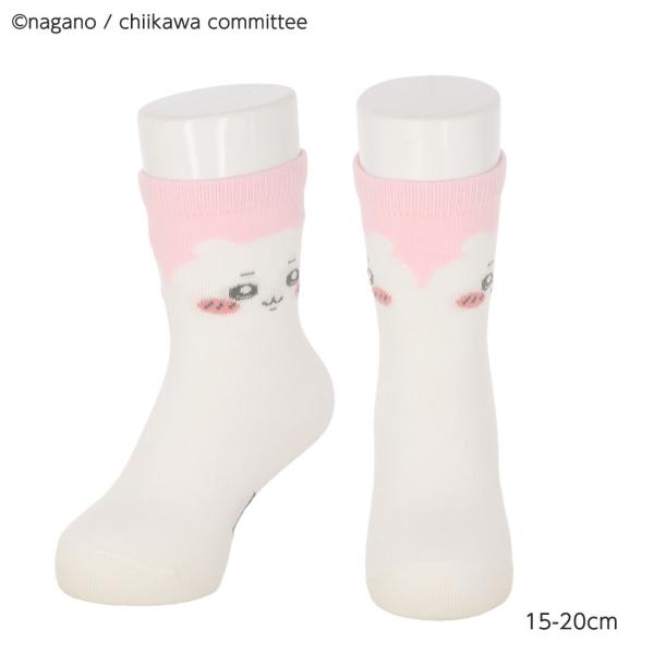 (キッズ15-20cm・19-24cm)ちいかわ サイドちいかわ ピンク 子供用ソックス クルー丈 ...
