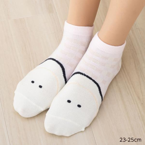 つぶらな瞳のなまがき どあっぷ柄 スニーカー丈ソックス 23-25cm レディース 靴下 助野株式会...