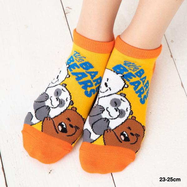 ぼくらベアベアーズ ハグ柄 スニーカー丈ソックス 23-25cm レディース 靴下 カートゥーンネッ...