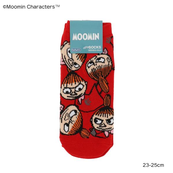 リトルミイ いっぱい レッド スニーカー丈ソックス 23-25cm レディース 靴下 ムーミン MO...