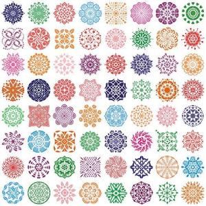 Ezakka 描画テンプレート 花柄 曼荼羅 描画ステンシル 64枚入 Diyスクラップブッキング 手帳用テンプレート 絵描き道具 再利用可能 絵図用 S オリオンtimesストアyahoo 店 通販 Yahoo ショッピング