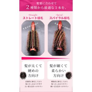 ヘアブラシ 豚毛 ロールブラシ 木製 カールブ...の詳細画像5