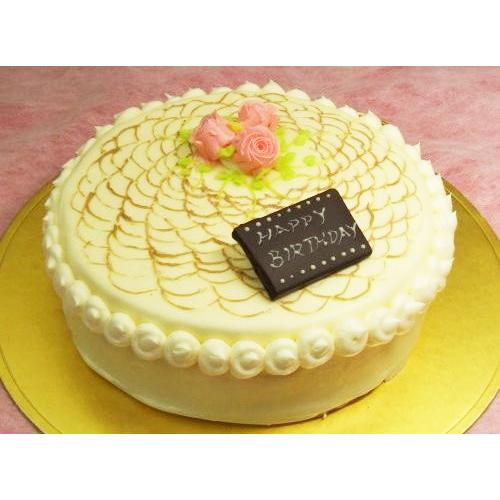 レース上のバラ、バターデコレーションケーキ 16cm　5号