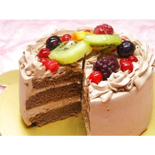 生チョコケーキ ホール 誕生日 取り寄せ 4号 12cm フルーツデコレーション　