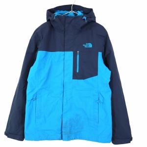 THE NORTH FACE ノースフェイス マウンテンパーカー 刺繍  アウトドア キャンプ アウター 登山 ロゴ ブルー (メンズ S) 中古 古着 O0778｜losantigua2016