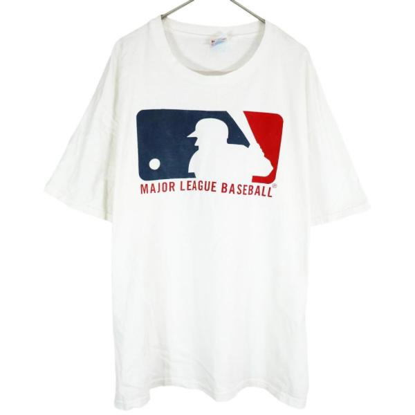 MLB 半袖Ｔシャツ プロチーム ロゴ ホワイト (メンズ XL) 中古 古着 O2714 メジャー...