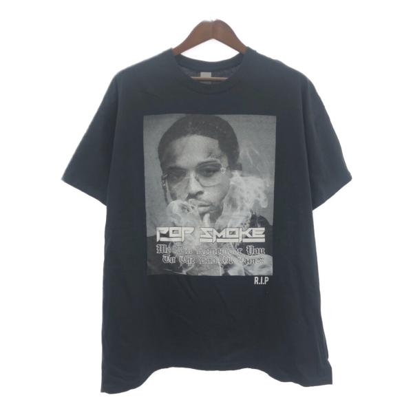 POP SMOKE ポップ・スモーク 半袖Ｔシャツ ラップT ブラック (メンズ 2XL) 中古 古...