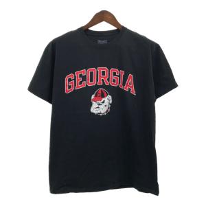 Champion チャンピオン ジョージア・ブルドックス アメフト 半袖Ｔシャツ カレッジ ブラック (メンズ L) 中古 古着 Q6354