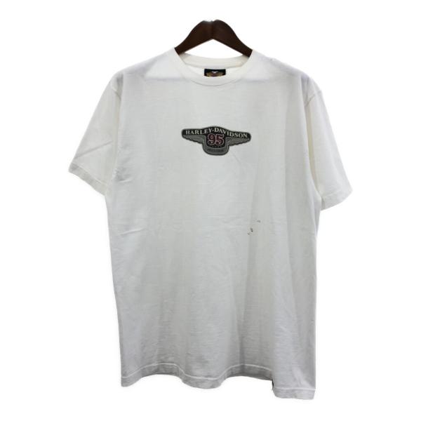 USA製 HARLEY DAVIDSON 半袖Ｔシャツ バイク ロゴ ホワイト (メンズ LARGE...