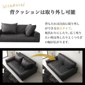 低反発フロアソファ フェイクレザー 合成皮革 ...の詳細画像5