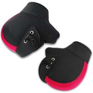 防水 防寒 バイク用 ネオプレーン ハンドルカバー ブラック×レッド 風圧対策済製品　防風対策 汎用 保温性抜群