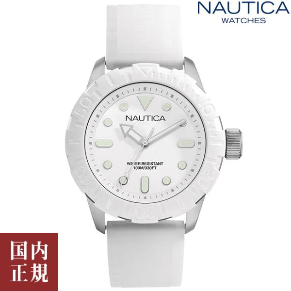 ノーティカ NSR100 A09603G ホワイト メンズ 腕時計 NAUTICA 44mm /ボー...