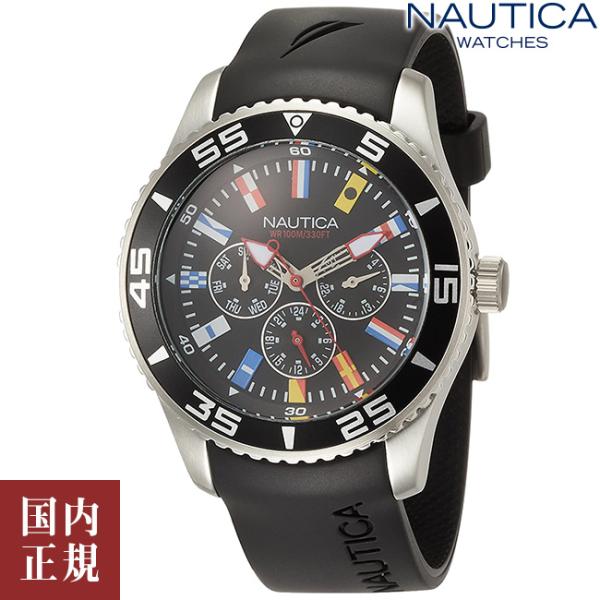 ノーティカ NST07フラッグス A12626G ブラック メンズ 腕時計 NAUTICA FLAG...