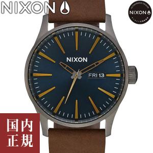 ニクソン セントリーレザー A1052984-00 オールシルバー/ブラック メンズ 腕時計 NIXON Sentry Leather/ボーナスストア10％! 200円クーポン6/6迄の商品画像