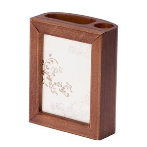 眼鏡とペンの2本入れ 木製フォトスタンド 写真立て メガネスタンド 眼鏡スタンド台 老眼鏡 サングラ...