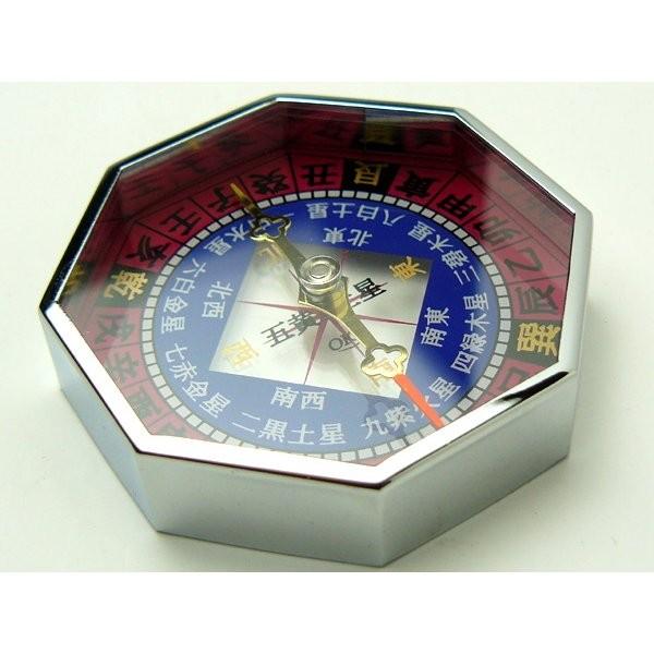 風水コンパス 方位磁石 方位磁針 日本製 風水九星表示 真鍮 八角形 巾着袋付 登山 ハイキング 風...