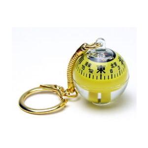 コンパス 方位磁石 日本製 方位磁針 キーホルダー付 金運 招き猫 黄色 丸型 ボール 球 登山 ハ...