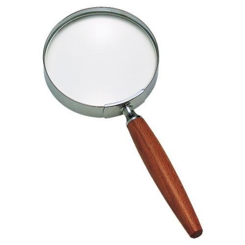ウッド ルーペ 日本製 2.5倍 M-Lサイズ 90mm 鮮明白ガラスレンズ 木製ハンドル手持ち拡大...