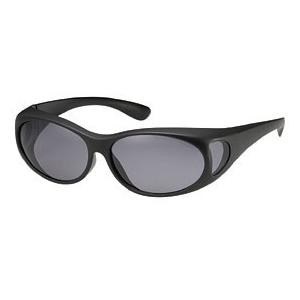 偏光サングラス メガネの上から オーバーグラス Sサイズ SC-20スモーク偏光 ブラック