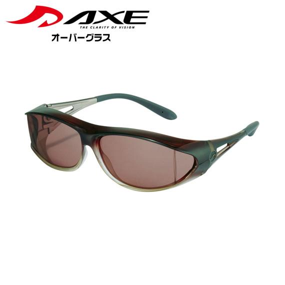 Mサイズ メガネの上から掛けられる オーバーグラス 偏光サングラス アックス AXE UV400 紫...