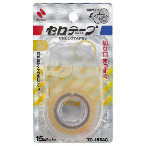 セロテープ[R] 小巻収納カッターつき<まっすぐ切れるタイプ> (小巻テープカッター付)巻芯径25m...