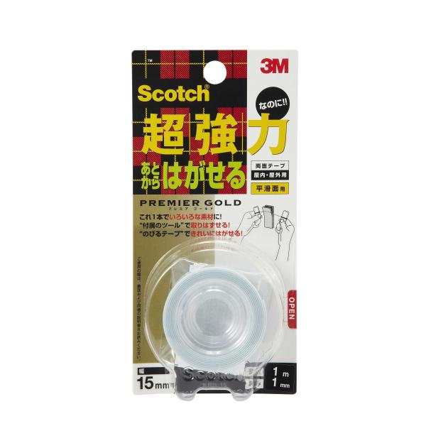 両面テープ スコッチ[R]超強力 なのに あとからはがせる両面テープ プレミアゴールド  スリーエム...