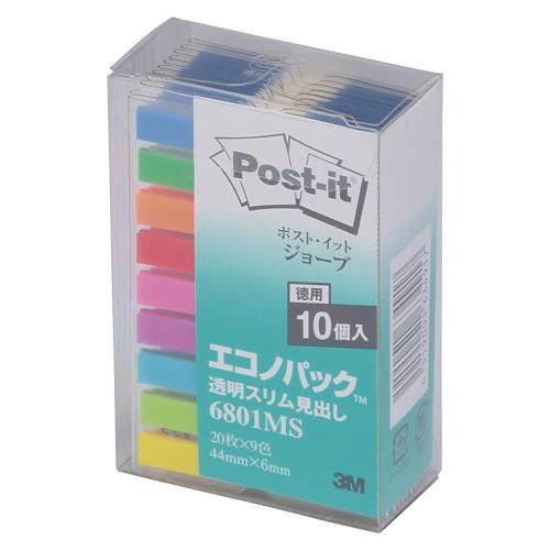 ポスト・イット[R]ジョーブ 透明見出し/透明スリム見出し エコノパック[TM]製品 スリーエム 6...