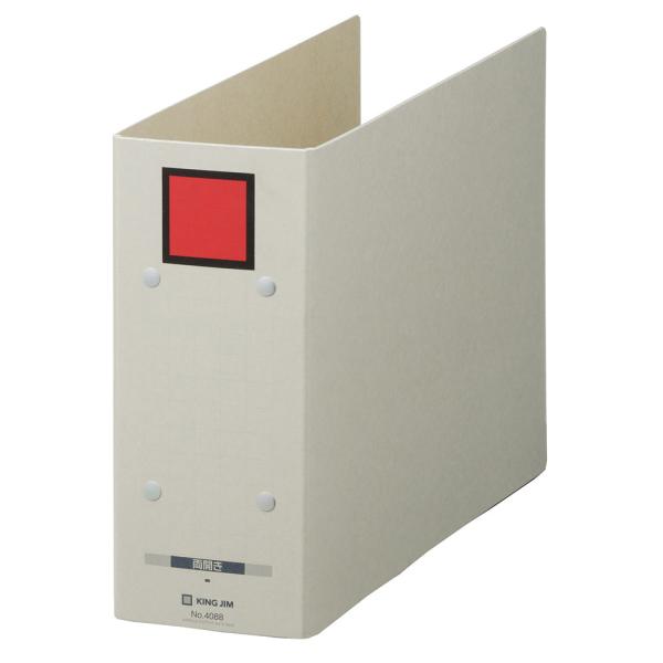 保存ファイル ドッチ ヨコ型・両開き キングジム 4088-R A4ヨコ型 とじ厚: 80mm スク...
