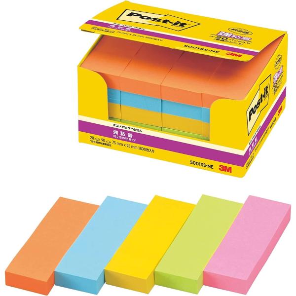 ポスト・イット[R]強粘着製品 単品/5個入/エコノパック[TM]製品シリーズ/パワーパック  スリ...
