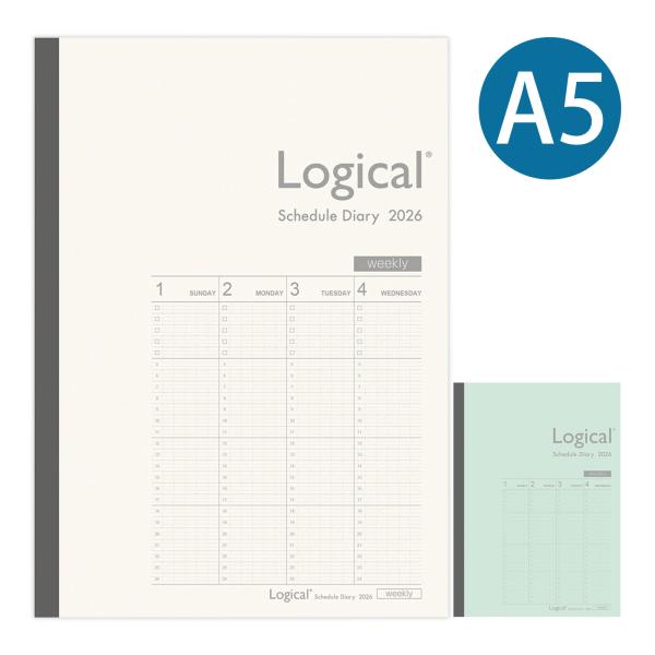 ロジカルノート スケジュール 2026年 A5 ロジカルダイアリー ナカバヤシ 手帳 ウィークリー ...