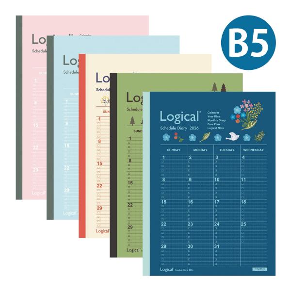 ロジカルノート スケジュール?2026年 B5 ロジカルダイアリー 月間ノートタイプA 手帳 ロジカ...
