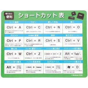 マウスパッド ショートカット表付 マウスパッド パソコン キーボード ショートカット キー タイピング 早見表 仕事効率化｜loupe