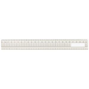 アクリル方眼定規 25cm 溝付 定規 文房具 算数 学校 教材 備品 画材 ものさし 計る