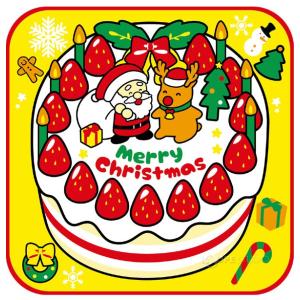 クリスマス タオルハンカチ クリスマスケーキ ...の詳細画像1