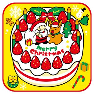 クリスマス タオルハンカチ クリスマスケーキ ...の詳細画像1