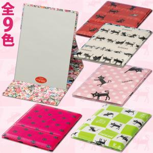 ナピュア プロモデル 折立ミラー M 猫 ねこ ネコ かわいい CoCoLandR 堀内鏡 ナピュアミラー 鏡 コンパクトミラー 折りたたみミラー ミ