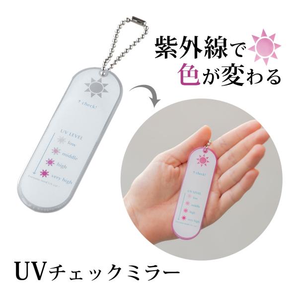 UV レベル チェッカー ミラー リップタイプ UV チェックミラー 紫外線対策グッズ キーホルダー...