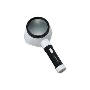 虫眼鏡 LEDライト付き 拡大鏡 フラッシュルーペ M-322 2.5倍 80mm 池田レンズ