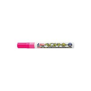 ペイントマーカー 蛍光ピンク 中字 丸芯 工事用 78419 マーカー 大工