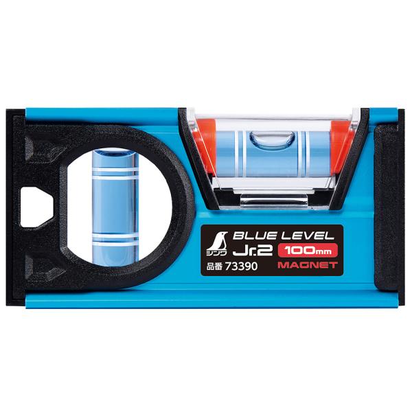 シンワ測定 水平器 おすすめ 気泡管 ブルーレベル Jr.2 100mm マグネット付 73390 ...