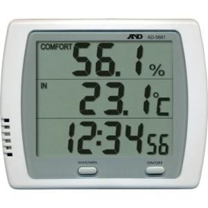 A&D 時計付き温湿度計 [AD5681] AD5681 販売単位：1 送料無料｜loupe