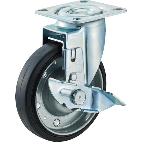 ハンマー 軽量キャスター 旋回式ゴム車輪 150mm ストッパー付 [4132S-1R150] 41...