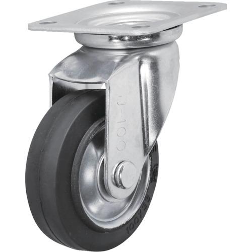 シシク スタンダードプレスキャスター ゴム車輪 自在 100径 [WJ-100] WJ100 販売単...