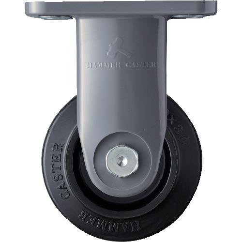 プレート式 ゴム車 ハンマー 静音樹脂製キャスター 固定式ゴム車輪(ラジアルボールベアリング)100...