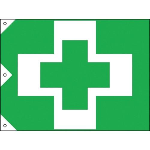 緑十字 安全衛生旗 900×1350mm 布製 [250012] 250012 販売単位：1